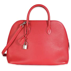 Hermès Rouge Pivoine Evercolor 1923 Bolide 30 PHW