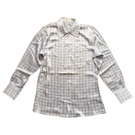 Equipment Blusa de Satén de Seda con Lunares Blanco y Lavanda