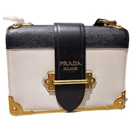 Borsa Cahier Prada in pelle bianca