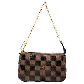 Louis Vuitton Brown Damier Ebene Sequins Mini Pochette Accessoires