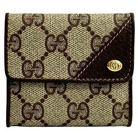 Monedero de cuero con logo GG vintage de Gucci