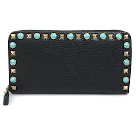 Valentino Garavani Black Leather Long Wallet