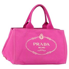 Borsa Tote Canapa in Tela Media di Prada