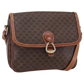 Céline Celine Vintage Macadam Shoulder Bag Canvas and Leather