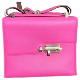 Borsa Hermès Verrou 21 in pelle Epsom Rosa Porpora