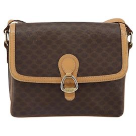 Céline Bolsa de Ombro Macadam Vintage Celine em Lona e Couro
