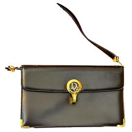 Borsa a mano Christian Dior in pelle marrone
