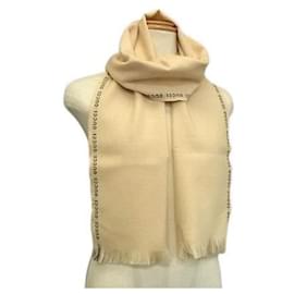 Stola in lana beige e nera da donna Gucci