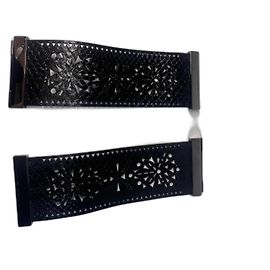 Pulseira de couro preto Barbara Bui