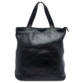 Borsa tote in pelle nera con logo CC in rilievo di Chanel