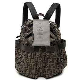 Fendi Brauner Großer Zucca Canvas Strike Rucksack