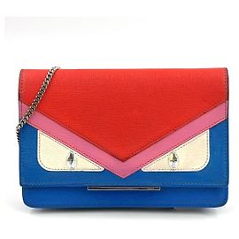 Borsa a spalla in pelle Bugseye con catena Fendi