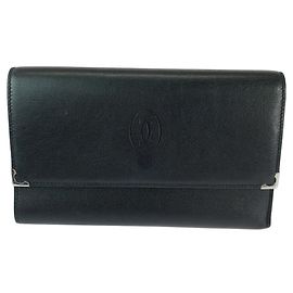 Portafoglio in pelle nera Cartier Must Line
