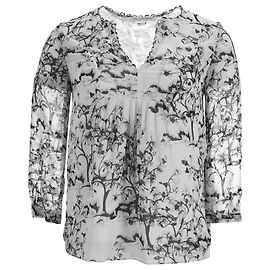 Blusa Floral Camden en Seda Blanca de Diane Von Furstenberg