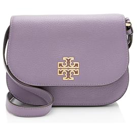 Borsa a tracolla piccola in pelle Britten Saddle di Tory Burch