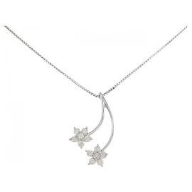 Autre Marque Halskette aus Weißgold Au750 mit rosa Diamant