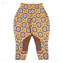Pantaloni in pelle di agnello ispirati all'equitazione Gucci GG Kaleidoscope