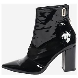 Robert Clergerie Bottes en vernis noir - taille EU 40 (UK 7)