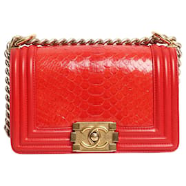 Chanel Borsa da ragazzo in pitone rosso 2014