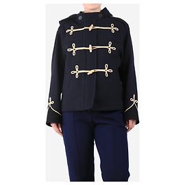 The Kooples Cappotto peacoat con cappuccio blu navy - taglia UK 8