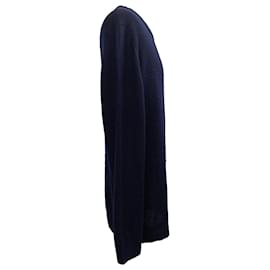 Loro Piana Strickpullover aus marineblauem Kaschmir mit Rundhalsausschnitt
