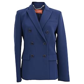 Blazer doppiopetto con tasche in lana blu navy di Altuzarra