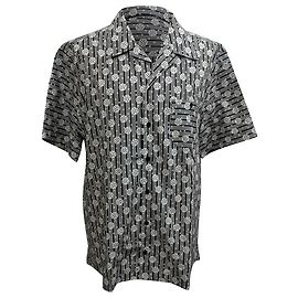 Camicia con stampa geometrica Dolce & Gabbana in cotone nero e bianco