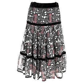 Midirock mit floralem Druck aus mehrfarbigem Seidenstoff von Antonio Marras