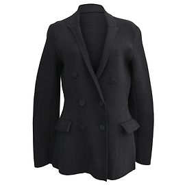 Blazer Indi doppiopetto in poliestere nero Altuzarra