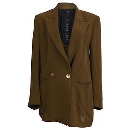 Blazer de doble botonadura con bolsillos en lana oliva de Petar Petrov