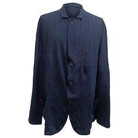 Blazer de un solo botón con bolsillos en algodón azul marino Loro Piana