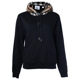 Burberry, sudadera negra con estampado de cuadros