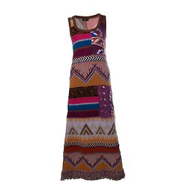 Etro, abito maxi in maglia intarsia