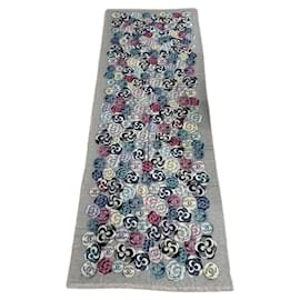 Sciarpa Chanel in cashmere multicolore grigia