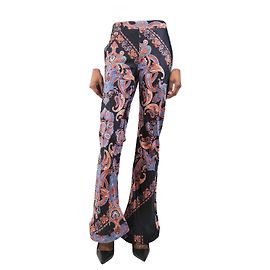 Chloé Pantaloni neri con motivo paisley - taglia UK 8