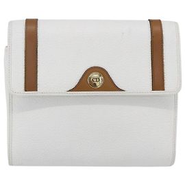 Bolso de hombro de cuero con logo CD vintage Christian Dior