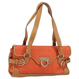 Bolsa de Ombro Gancini em Lona Salvatore Ferragamo