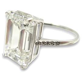 Autre Marque NEUER SOLITÄR-DIAMANTRING EMERALD CUT 7CT GRÖSSE 55 18K WEISSGOLD