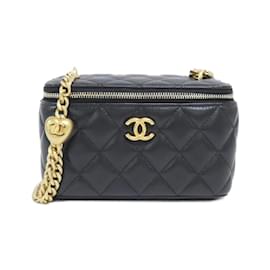 Borsa a spalla in agnello nero Chanel AP3204