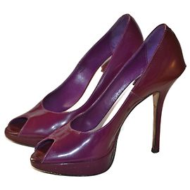 Stivaletti Dior in vernice viola taglia 36