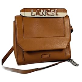 Lancel Ninon Borsa con patta in pelle marrone