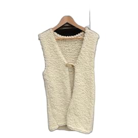 Lange Weste aus Wolle Creme - Autre Marque
