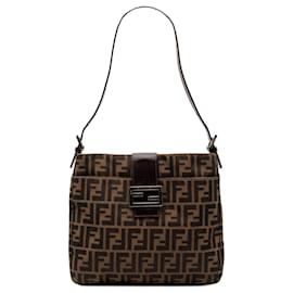 Fendi Braune Zucca Canvas Schultertasche