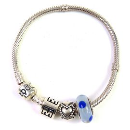 Autre Marque Bracciale in argento PANDORA con motivo a cuore e pietre colorate