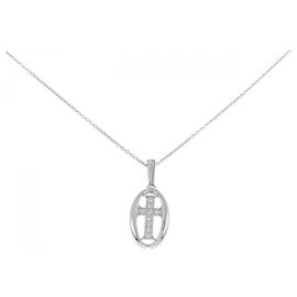 Autre Marque Collana con croce di diamante in oro bianco Au750