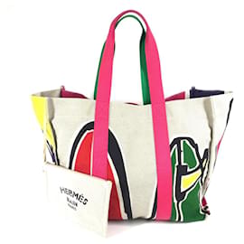 Borsa tote in cotone multicolore Hermès