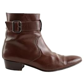Autre Marque Botas de couro marrom
