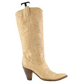 Chloé Botas de vaquero de cuero beige