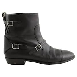Schwarze Lederstiefel mit Schnallen - Giuseppe Zanotti