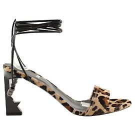 Zadig & Voltaire Sandali in pelle di vitello stile pony marroni